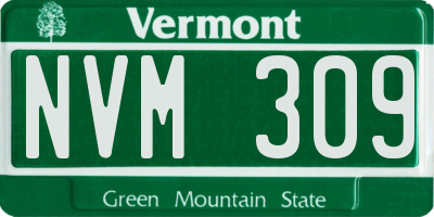 VT license plate NVM309