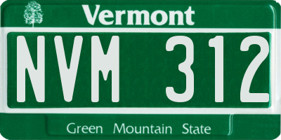 VT license plate NVM312