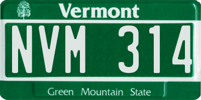 VT license plate NVM314