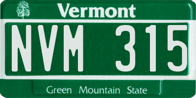 VT license plate NVM315