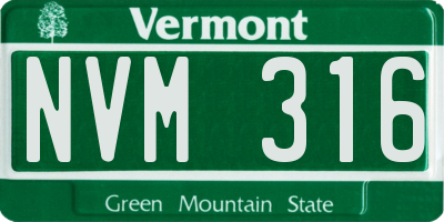 VT license plate NVM316