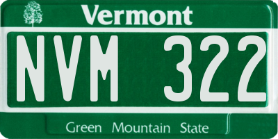 VT license plate NVM322