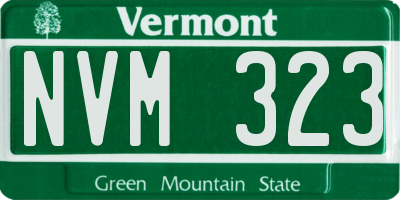 VT license plate NVM323