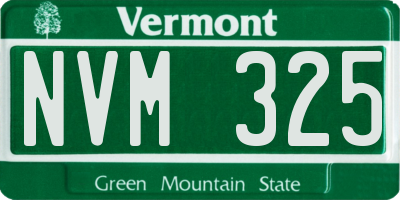 VT license plate NVM325