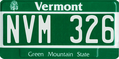 VT license plate NVM326