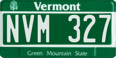 VT license plate NVM327