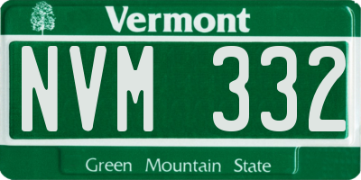 VT license plate NVM332