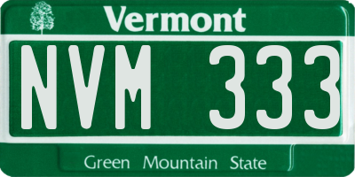 VT license plate NVM333