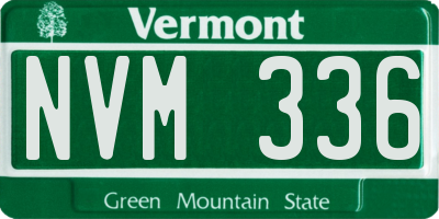 VT license plate NVM336