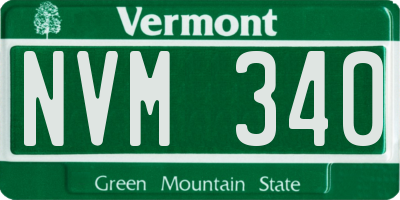 VT license plate NVM340
