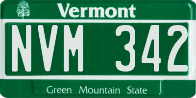 VT license plate NVM342