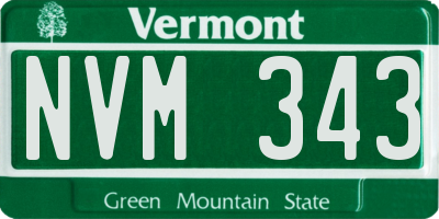 VT license plate NVM343