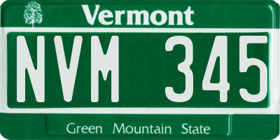 VT license plate NVM345