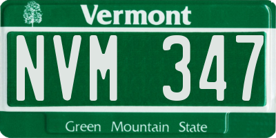 VT license plate NVM347