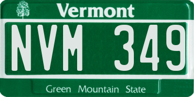 VT license plate NVM349