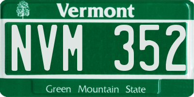 VT license plate NVM352