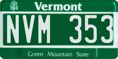 VT license plate NVM353