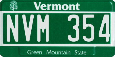 VT license plate NVM354
