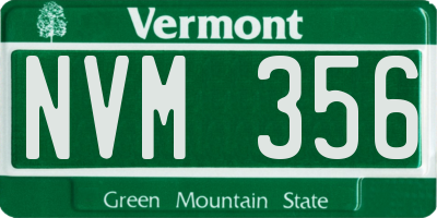 VT license plate NVM356