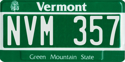 VT license plate NVM357