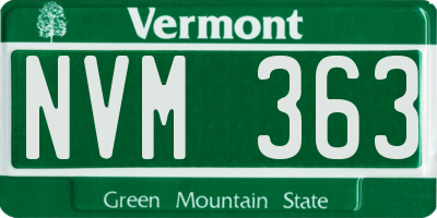 VT license plate NVM363