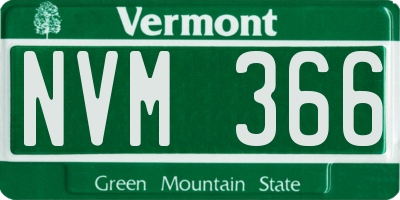 VT license plate NVM366