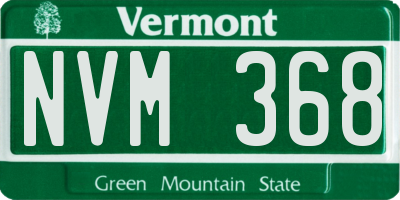 VT license plate NVM368