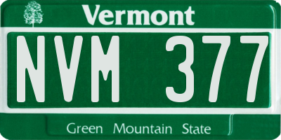 VT license plate NVM377