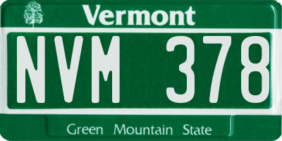 VT license plate NVM378