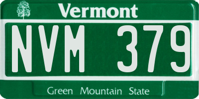 VT license plate NVM379