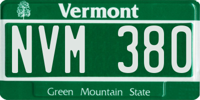 VT license plate NVM380