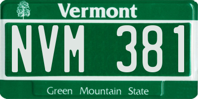 VT license plate NVM381