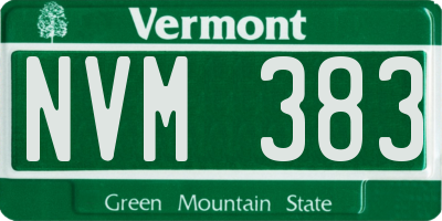 VT license plate NVM383