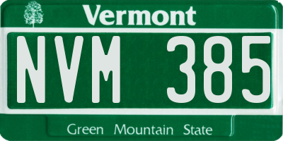 VT license plate NVM385
