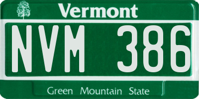 VT license plate NVM386