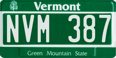 VT license plate NVM387
