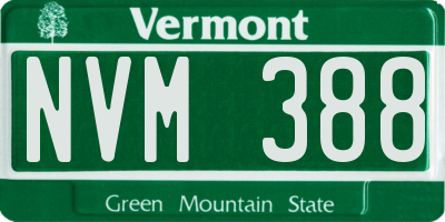 VT license plate NVM388