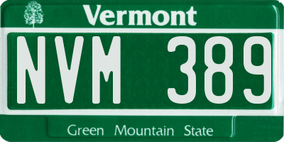 VT license plate NVM389