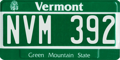 VT license plate NVM392