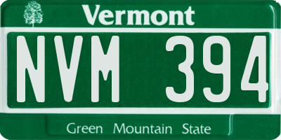 VT license plate NVM394