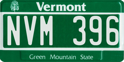 VT license plate NVM396