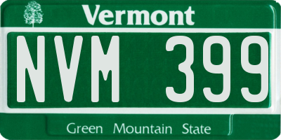 VT license plate NVM399