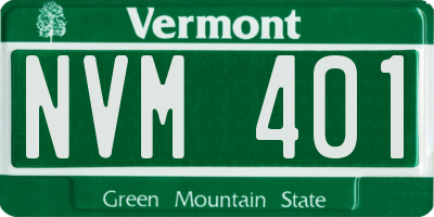 VT license plate NVM401