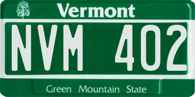 VT license plate NVM402