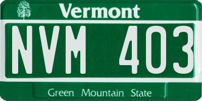 VT license plate NVM403