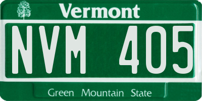 VT license plate NVM405