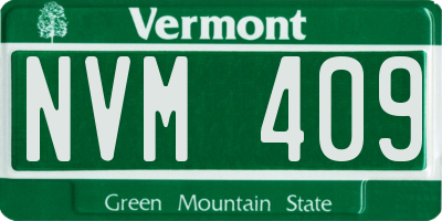 VT license plate NVM409
