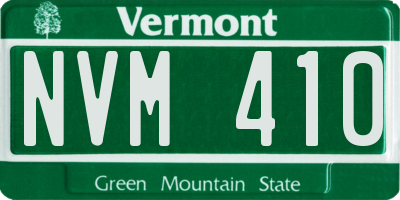 VT license plate NVM410