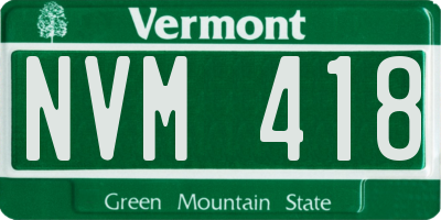 VT license plate NVM418