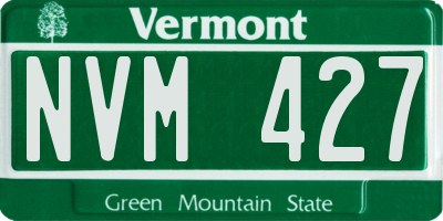 VT license plate NVM427
